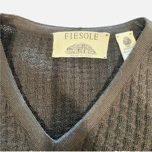 Men’s Gray Sweater Vest Italian 100% Fine Merino Wool Medium